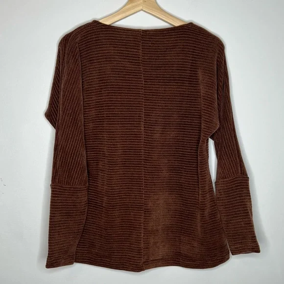 NEW Status by Chenault Chenille Brown sweater M - Picture 5 of 6